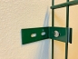 Preview: Wandanschlußwinkel Gittermattenhalter 100x65mm grün 6005 Doppelstabmatten Zaun